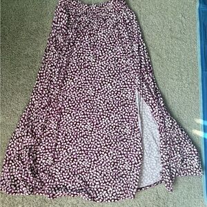 Draper James Women's Purple and White Maxi Skirt